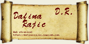 Dafina Rajić vizit kartica